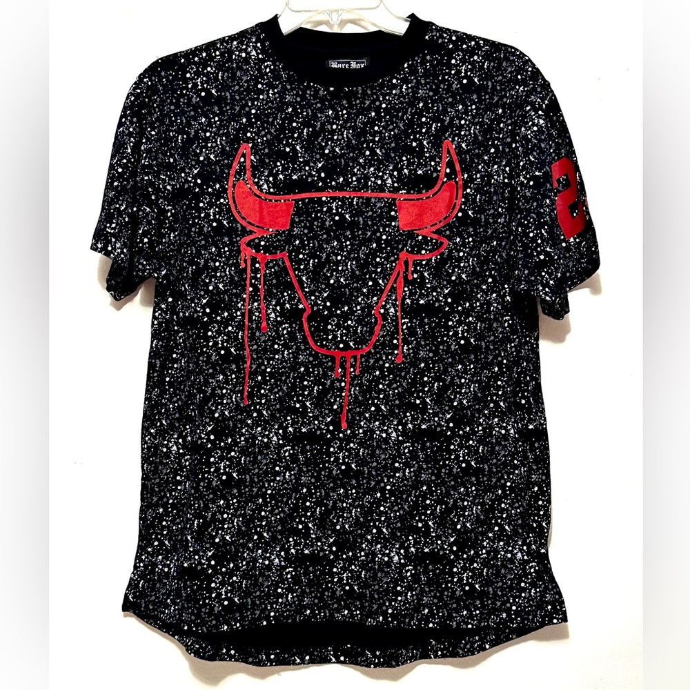 Bare Fox Chicago Bulls Jordan 23 XXIII T Shirt X Large Paint Splatter Black